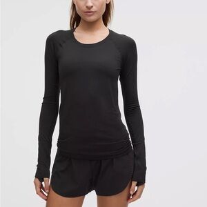 Lululemon Swiftly Tech Long-Sleeve Shirt 2.0 Hip Length Sz 6 Black